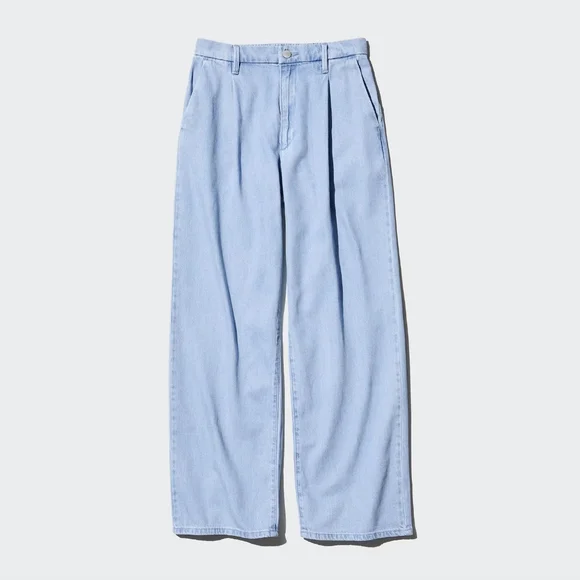 Uniqlo Drapey Pleated Denim Pants - Picture 1 of 5